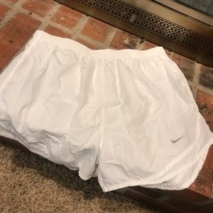 Nike white tempo track shorts
